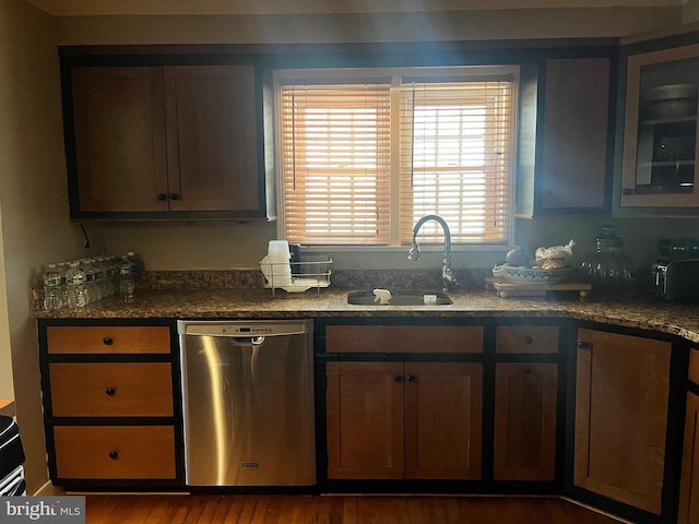 1500 Yardley Newtown Rd, Yardley, PA 19067 - kitchen with dishwasher, wood finished floors, and a sink