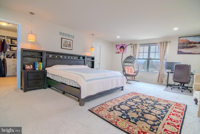 15 N Tompkins Sq, Downingtown, PA 19335 - bedroom with visible vents, recessed lighting, a walk in closet, and carpet floors