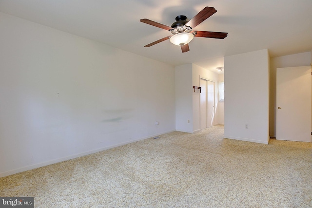 3360 Ben Oak Dr, Huntingtown, MD 20639 - empty room featuring light carpet, baseboards, and ceiling fan