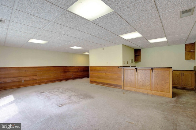3360 Ben Oak Dr, Huntingtown, MD 20639 - interior space featuring a drop ceiling, light carpet, and visible vents