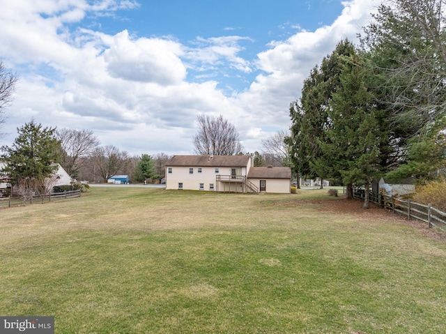 view of yard featuring fence