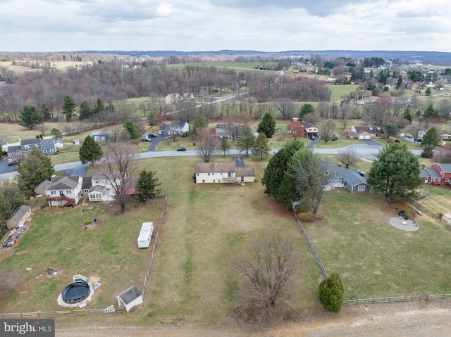 bird's eye view featuring a residential view