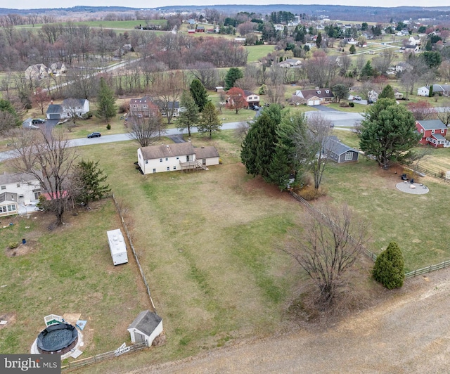 drone / aerial view featuring a residential view