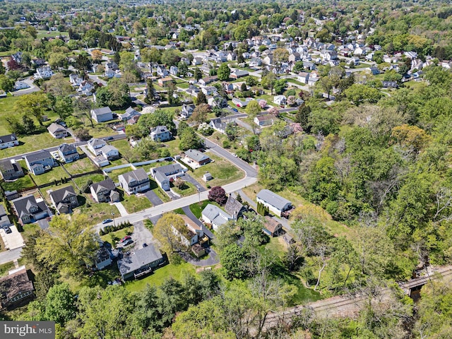 drone / aerial view with a residential view