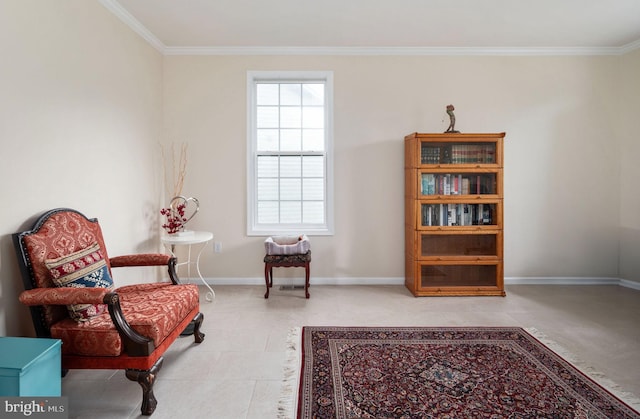 16647 Space More Cir, Woodbridge, VA 22191 - sitting room with crown molding, healthy amount of natural light, and baseboards