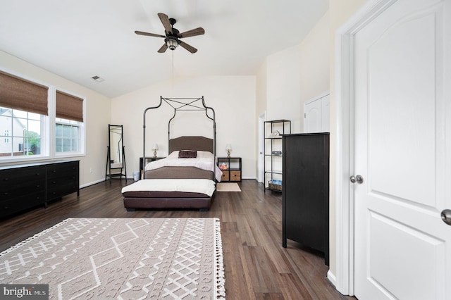 16647 Space More Cir, Woodbridge, VA 22191 - bedroom featuring dark wood-style floors, lofted ceiling, and baseboards