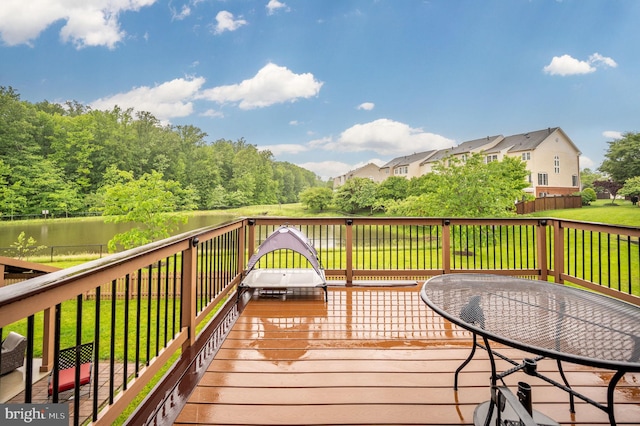 16647 Space More Cir, Woodbridge, VA 22191 - wooden deck with a lawn and a water view
