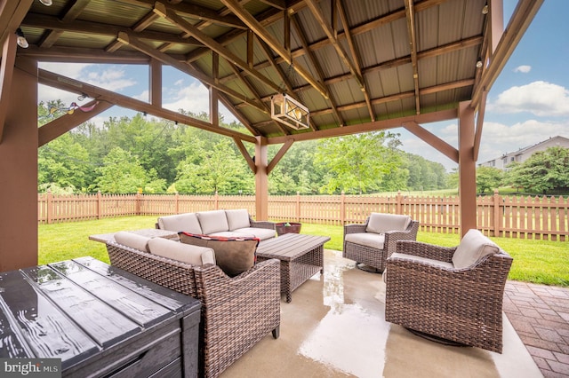 16647 Space More Cir, Woodbridge, VA 22191 - view of patio / terrace featuring outdoor lounge area and a gazebo