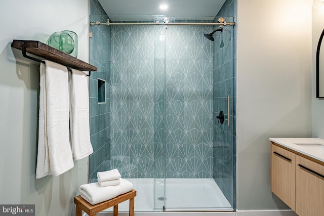 1198 Glenside Rd, Downingtown, PA 19335 - full bathroom featuring a shower stall and vanity