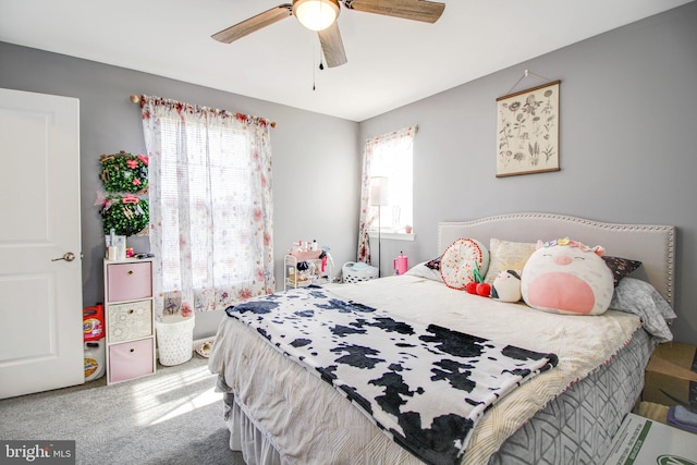 1634 Cape May Rd, Essex, MD 21221 - bedroom with multiple windows, a ceiling fan, and carpet floors