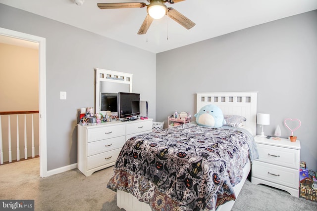 1634 Cape May Rd, Essex, MD 21221 - bedroom with a ceiling fan, light colored carpet, and baseboards