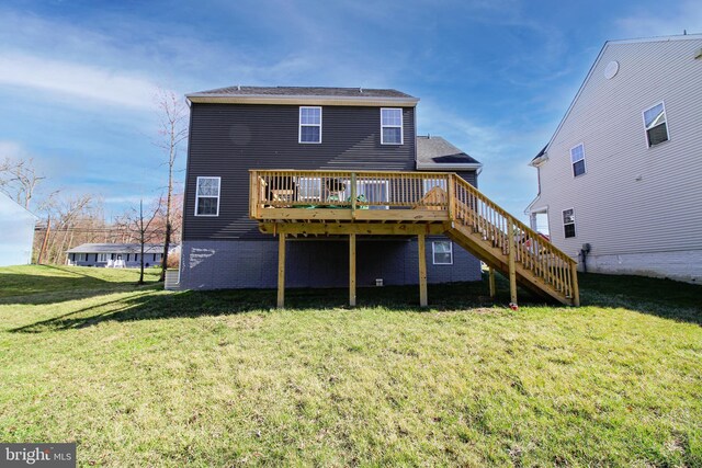 1634 Cape May Rd, Essex, MD 21221 - back of house with a lawn, a deck, and stairs