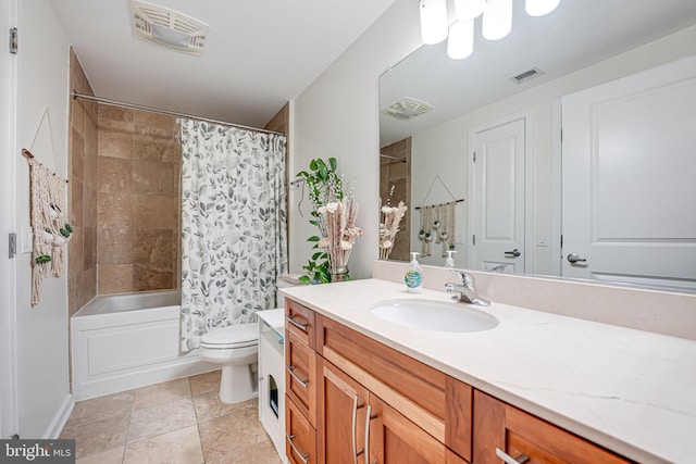 440 L St NW Unit 513, Washington, DC 20001 - full bath featuring visible vents, toilet, vanity, and shower / bath combo with shower curtain