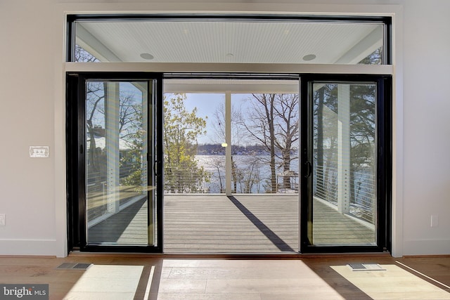 2762A Bon Haven Ln, Annapolis, MD 21401 - entryway with a water view, visible vents, and wood finished floors