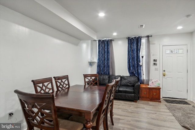 1557 N 9th St, Philadelphia, PA 19122 - dining room featuring recessed lighting, visible vents, and light wood-type flooring