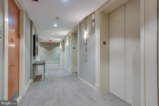 811 4th St NW Unit 608, Washington, DC 20001 - corridor featuring elevator, baseboards, and recessed lighting