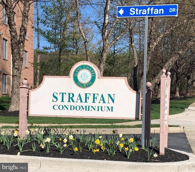 view of community sign