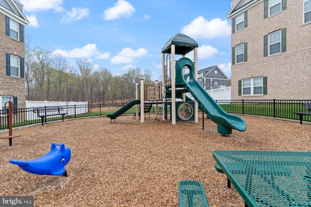 communal playground with fence