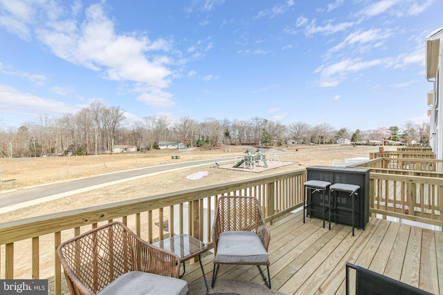 view of wooden deck