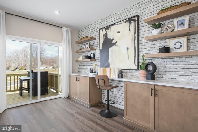 office area featuring wood finished floors
