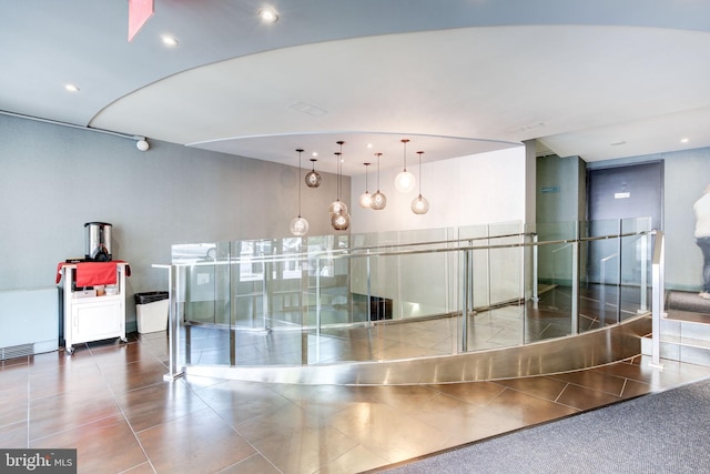 common area with recessed lighting