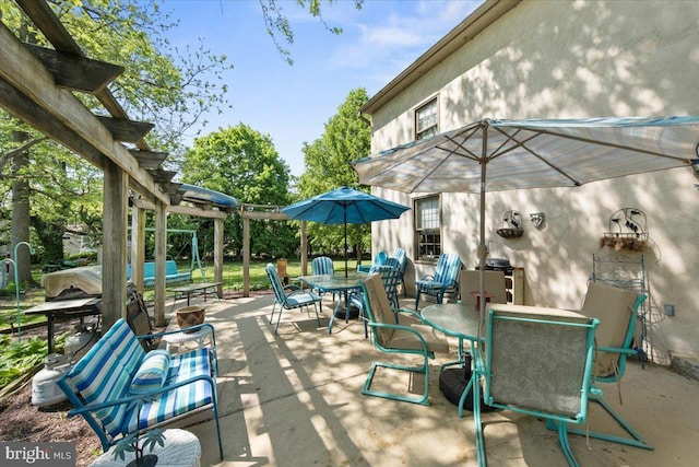 42 S Locust Ave, Marlton, NJ 08053 - view of patio featuring outdoor dining space and a pergola