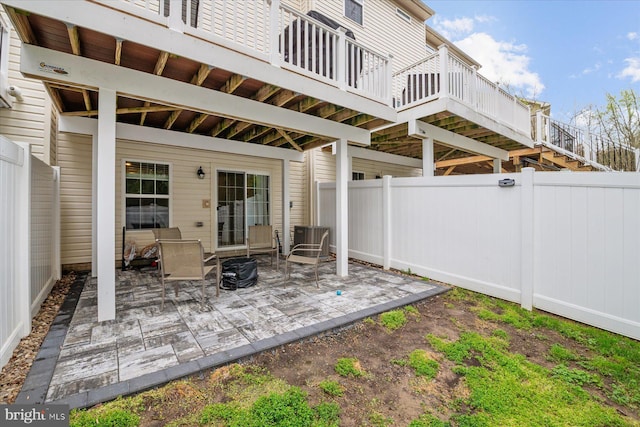 view of patio with a fenced backyard