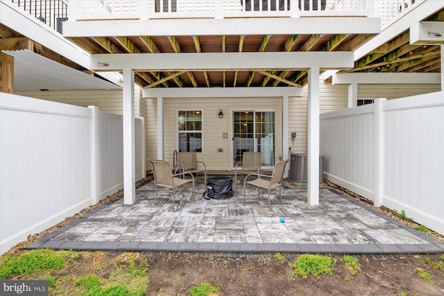 view of patio with a fenced backyard