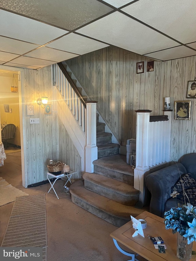 interior space featuring carpet flooring