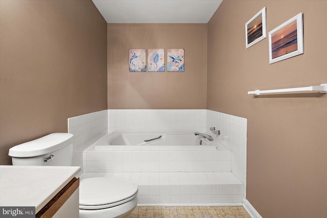 105 120th St Unit 111, Ocean City, MD 21842 - bathroom featuring toilet, vanity, baseboards, and a garden tub