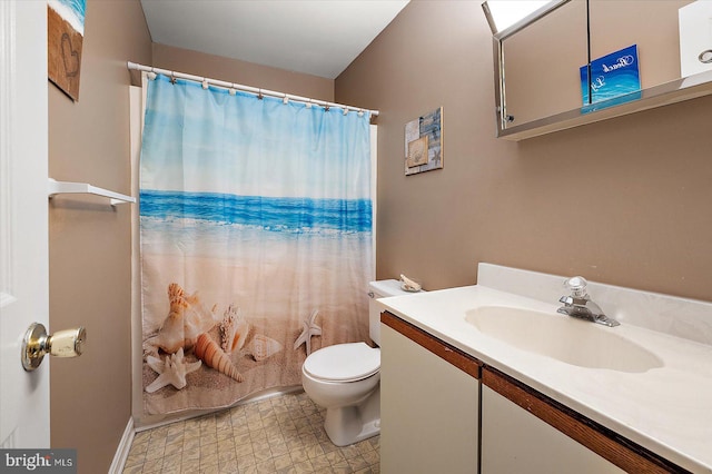 105 120th St Unit 111, Ocean City, MD 21842 - full bathroom featuring toilet, vanity, and a shower with shower curtain
