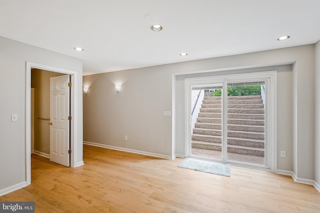218 Foxborough Dr SW, Leesburg, VA 20175 - spare room featuring light wood-style flooring, baseboards, and recessed lighting