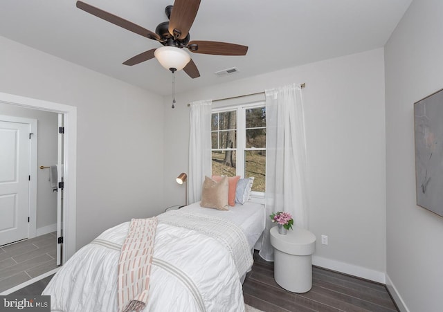 1032 Terrace Gln, Baltimore, MD 21210 - bedroom with baseboards, wood finished floors, and a ceiling fan