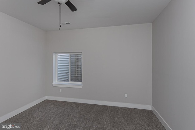 1032 Terrace Gln, Baltimore, MD 21210 - unfurnished room with dark carpet, baseboards, and a ceiling fan