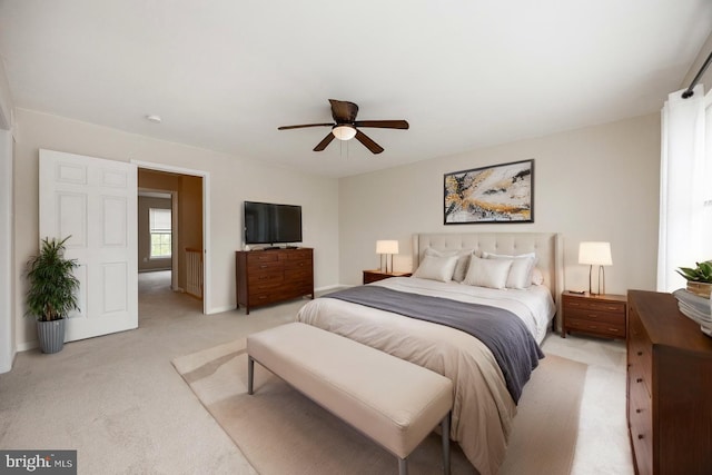 485 Lake George Cir, West Chester, PA 19382 - bedroom featuring baseboards, light colored carpet, and a ceiling fan