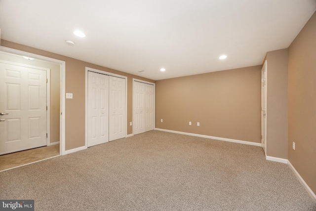 485 Lake George Cir, West Chester, PA 19382 - unfurnished bedroom featuring carpet floors, recessed lighting, baseboards, and multiple closets