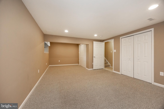 485 Lake George Cir, West Chester, PA 19382 - unfurnished bedroom with visible vents, baseboards, recessed lighting, and carpet flooring