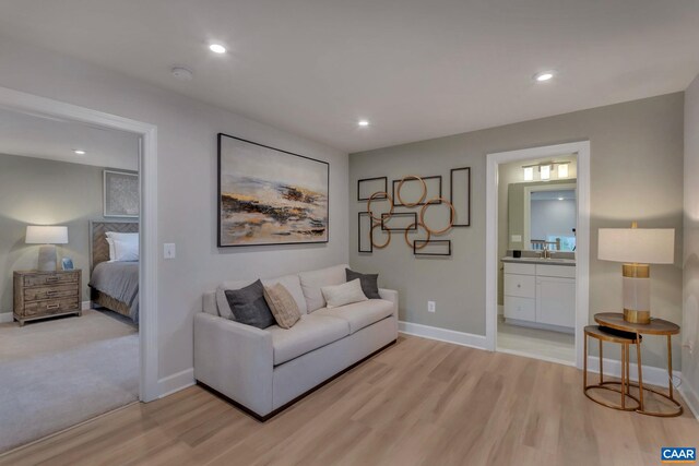 3065 Rambling Brook Ln, Crozet, VA 22932 - living area featuring baseboards, recessed lighting, and light wood finished floors