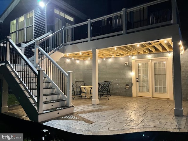 2 Knob Creek Ct, Stafford, VA 22556 - patio at night featuring stairs and a patio area
