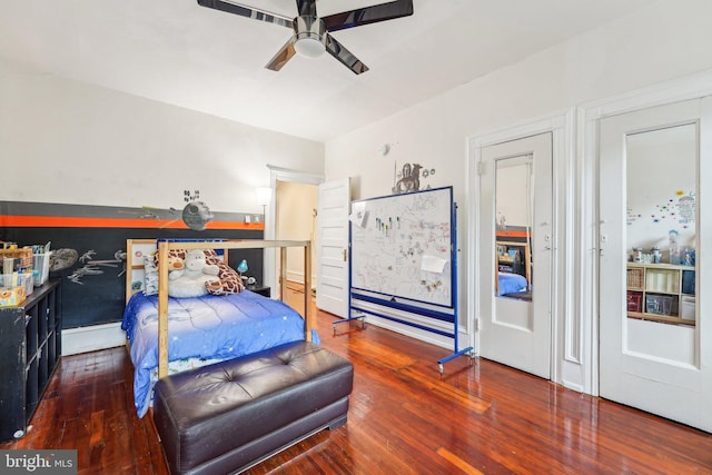 251 S 46th St, Philadelphia, PA 19139 - bedroom with wood finished floors and ceiling fan