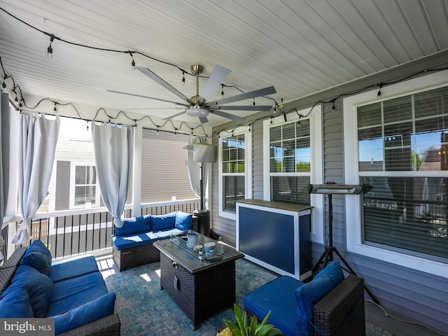 131 Boxelder Dr, Stafford, VA 22554 - exterior space with a ceiling fan and an outdoor living space