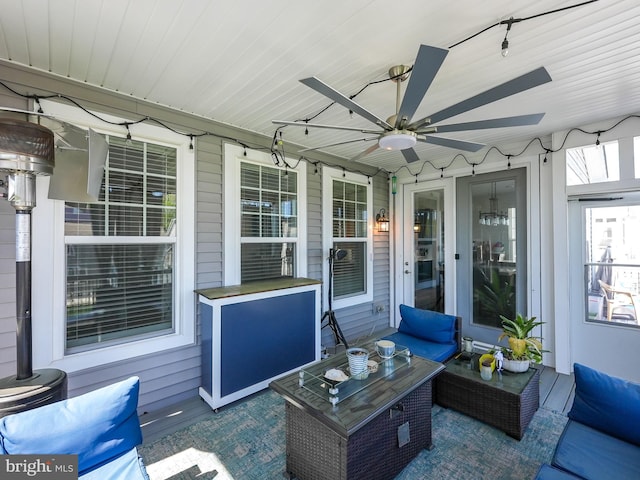 131 Boxelder Dr, Stafford, VA 22554 - sunroom / solarium with outdoor lounge area and ceiling fan