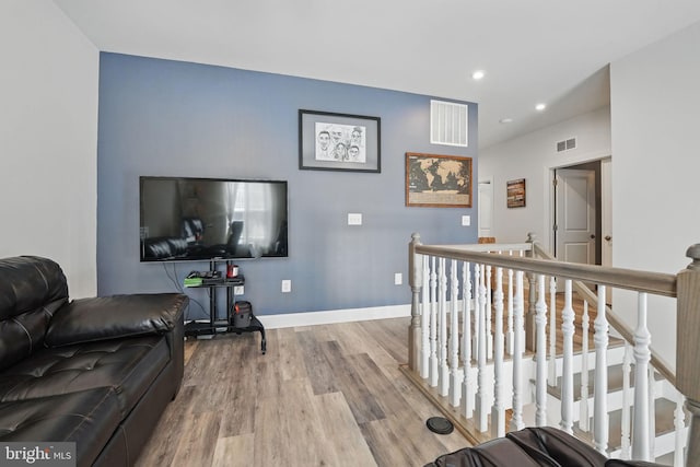 131 Boxelder Dr, Stafford, VA 22554 - living area with wood finished floors, visible vents, recessed lighting, and baseboards