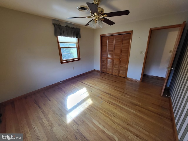 212 University Dr, Mont Alto, PA 17237 - unfurnished bedroom with a closet, baseboards, visible vents, and light wood-style floors