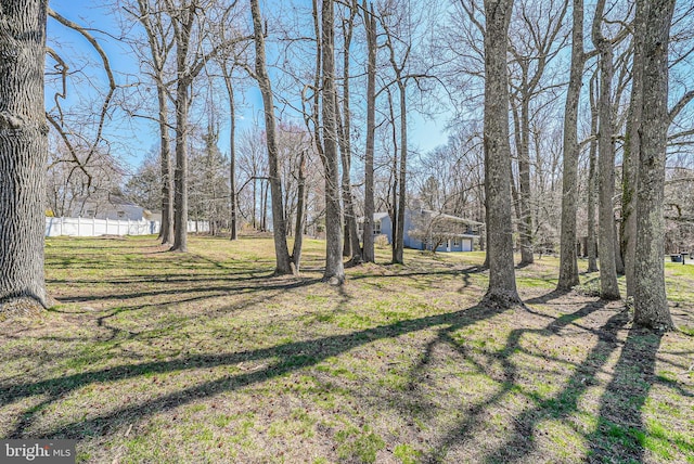 view of yard with fence