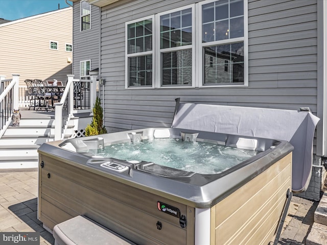 162 Blackford Dr, Stephenson, VA 22656 - deck featuring a hot tub