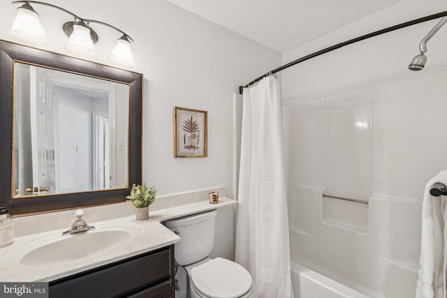 249 S Pickett St Unit 302, Alexandria, VA 22304 - full bathroom with vanity, toilet, shower / tub combo, and a textured ceiling