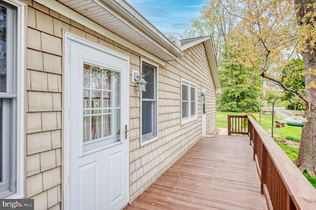 view of wooden deck