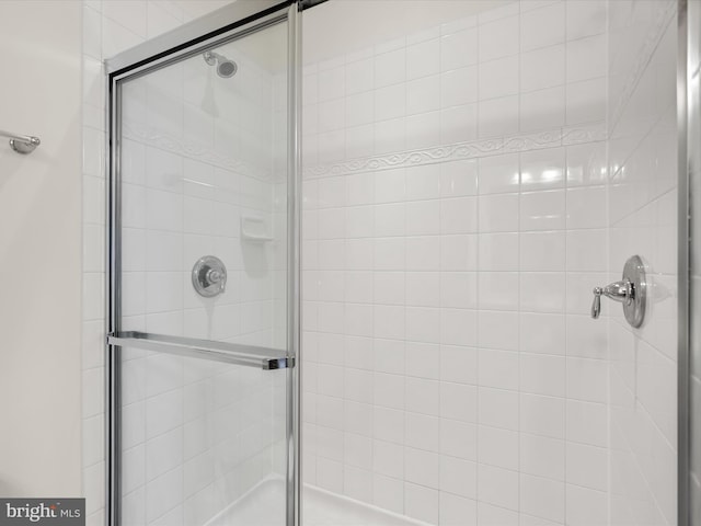 bathroom featuring a shower stall
