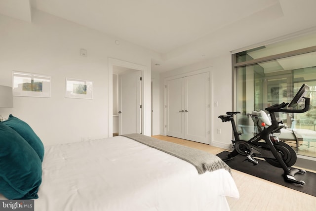 bedroom featuring wood finished floors